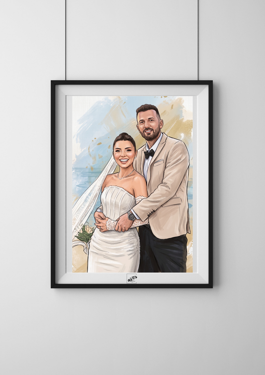 Tablou Portret Digital Elegant (Ramă Cadou inclusă)